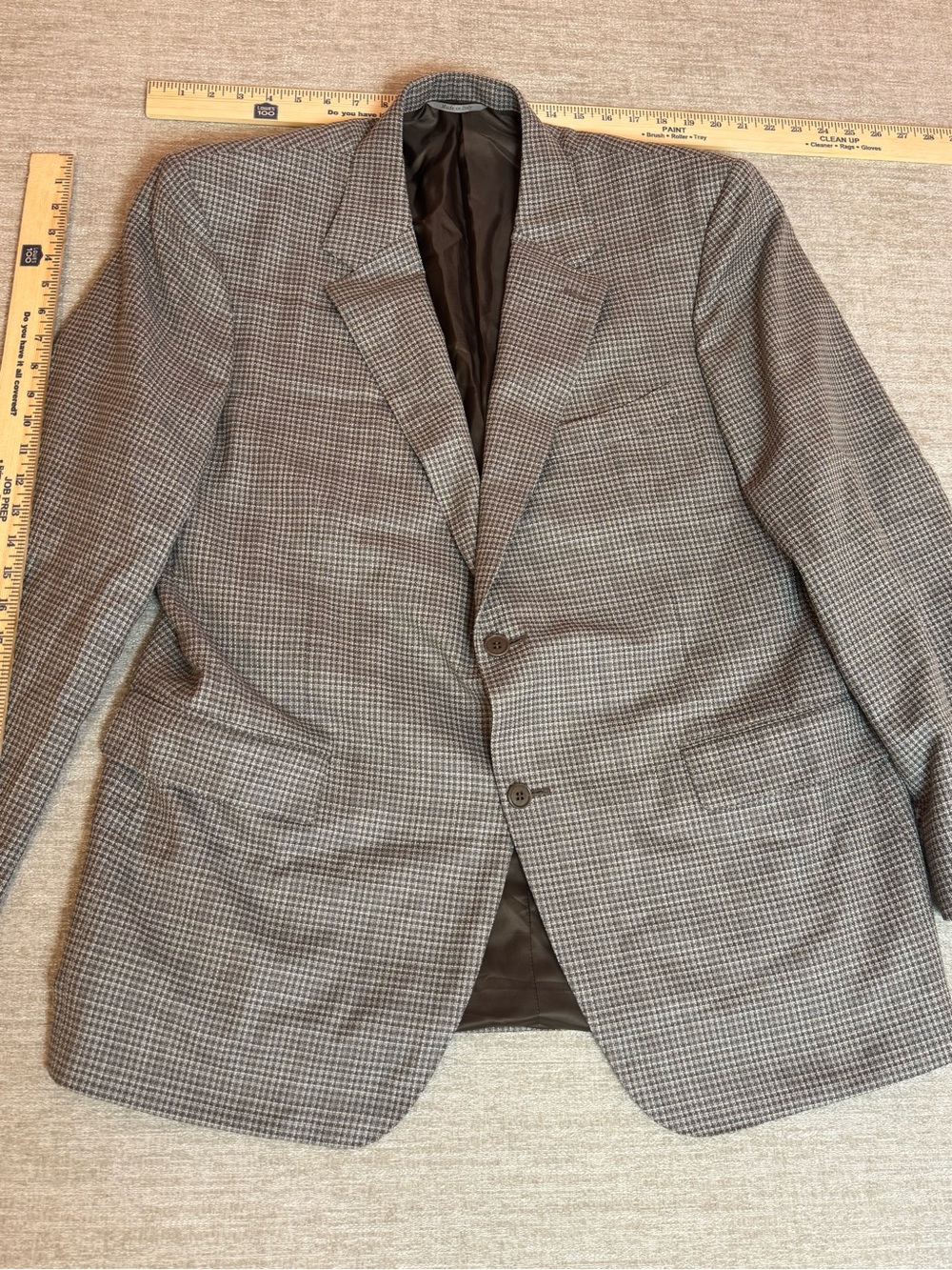 Canali 100% Wool MicroHoundstooth Grey and Brown Sport Coat